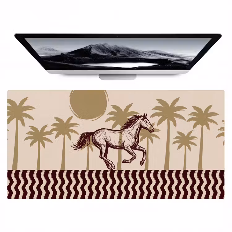 Bureau onderlegger - Paard - Galopperend - Woestijn - Illustratie — 1
