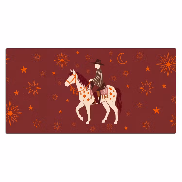 Bureau onderlegger - Paard - Ruiter - Sterren - Nacht - Illustratie — 2