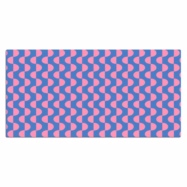 Bureau onderlegger - Patroon - Halve cirkels - Abstract - Modern - Roze - Blauw — 2
