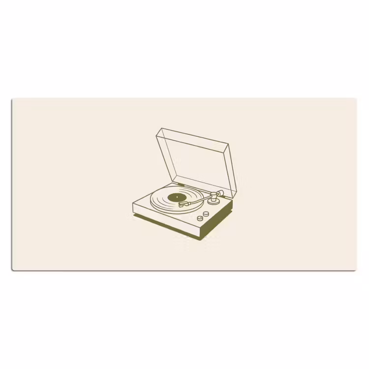 Bureau onderlegger - Platenspeler - Vinyl - Muziek - Minimalistisch - Groen — 2