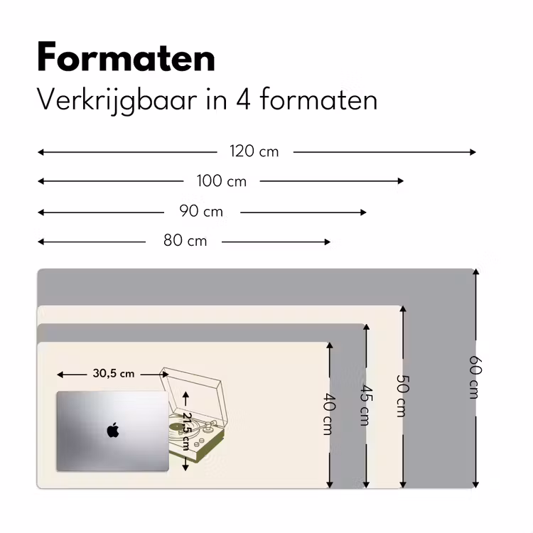 Bureau onderlegger - Platenspeler - Vinyl - Muziek - Minimalistisch - Groen — 8