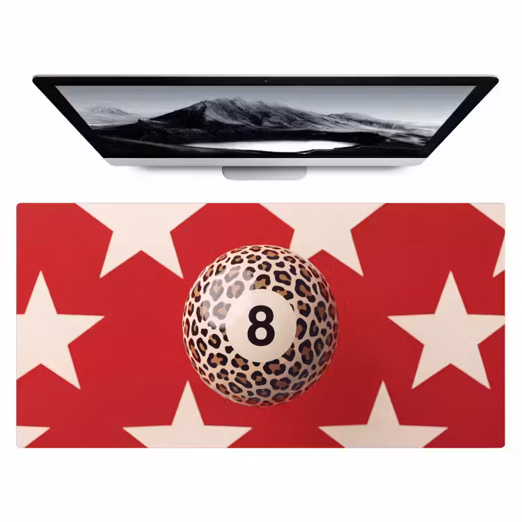 Bureau onderlegger - Spel - Dierenprint - Nummer 8 - Modern - Rood — 1