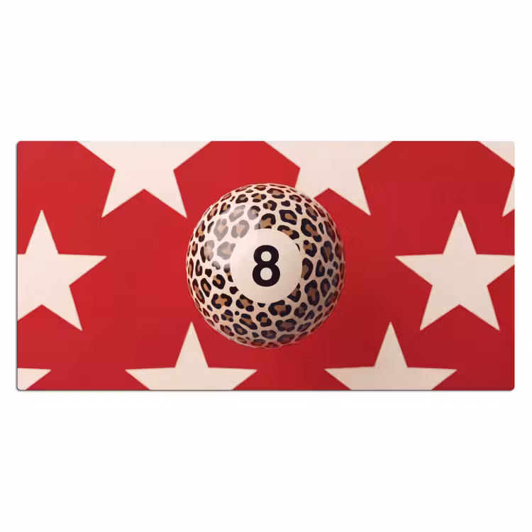 Bureau onderlegger - Spel - Dierenprint - Nummer 8 - Modern - Rood — 2