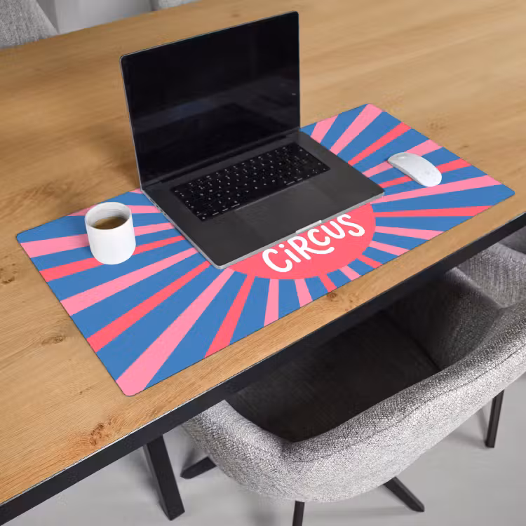 Bureau onderlegger - Spreuk - Grafisch - Abstract - Roze - Blauw — 3