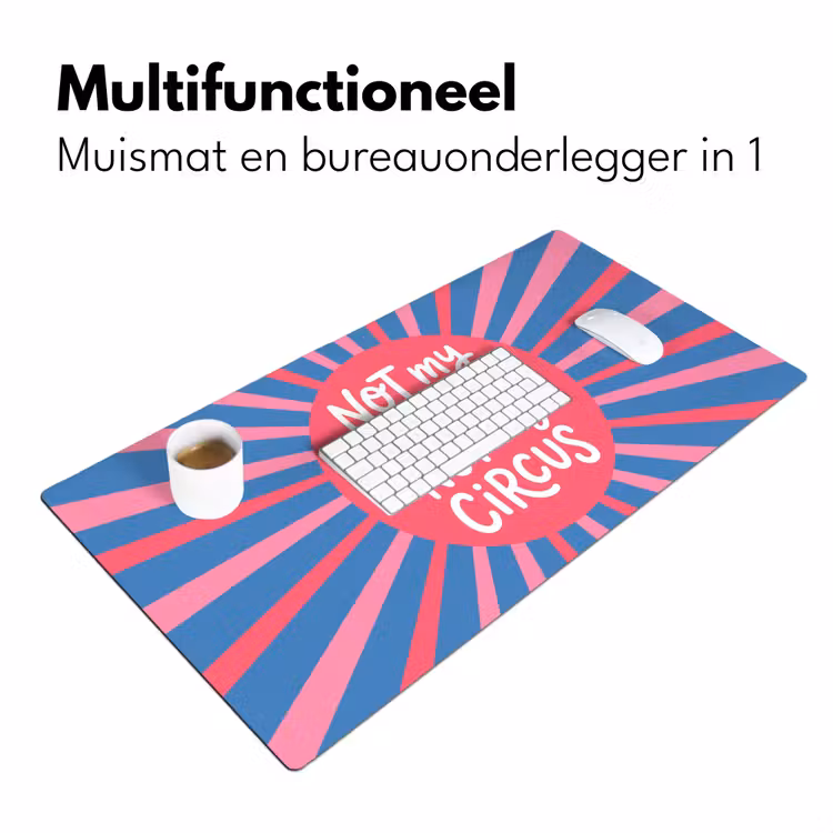 Bureau onderlegger - Spreuk - Grafisch - Abstract - Roze - Blauw — 7
