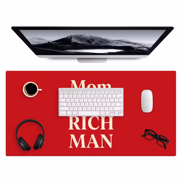 Bureau onderlegger - Tekst - Rijkdom - Motivatie - Rood - Modern — 4