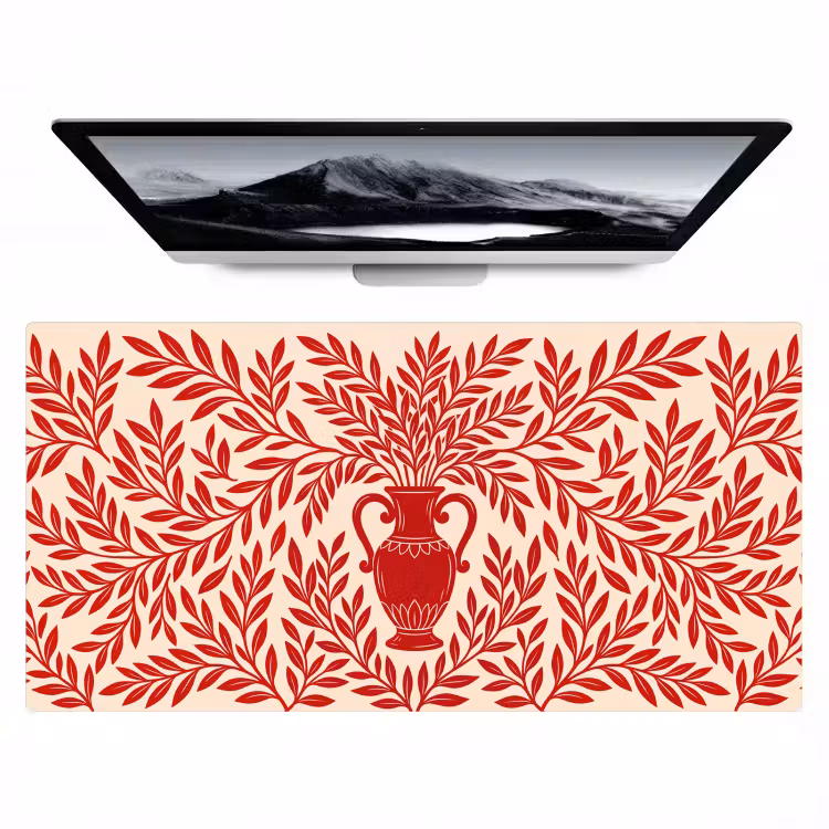 Bureau onderlegger - Vaas - Planten - Decoratie - Abstract - Rood — 1