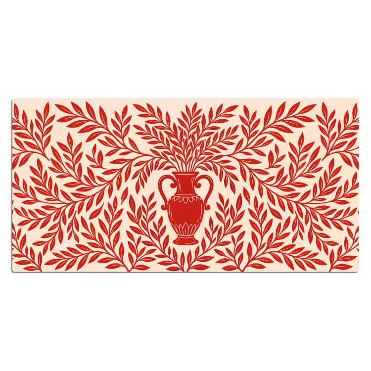 Bureau onderlegger - Vaas - Planten - Decoratie - Abstract - Rood — 2