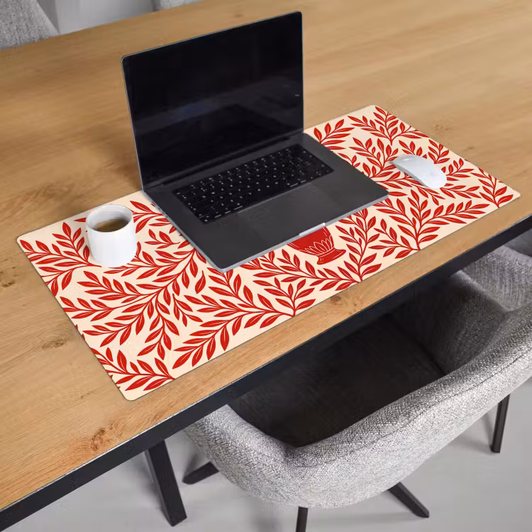 Bureau onderlegger - Vaas - Planten - Decoratie - Abstract - Rood — 3