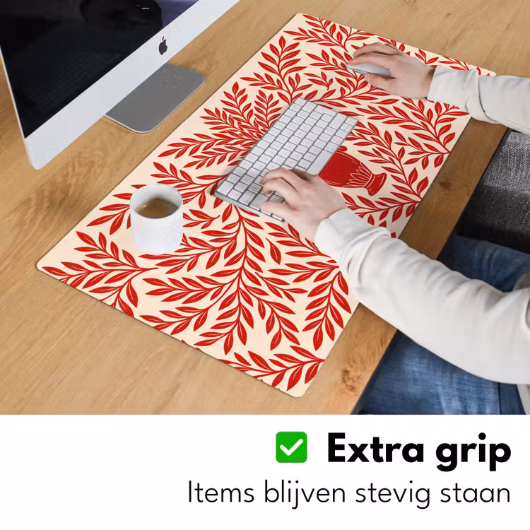 Bureau onderlegger - Vaas - Planten - Decoratie - Abstract - Rood — 6