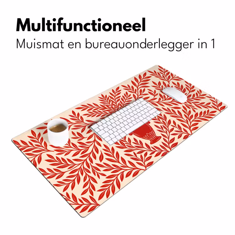 Bureau onderlegger - Vaas - Planten - Decoratie - Abstract - Rood — 7