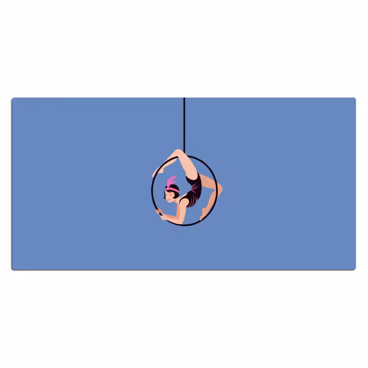 Bureau onderlegger - Vrouw - Aerial hoop - Art deco - Illustratie - Blauw — 2