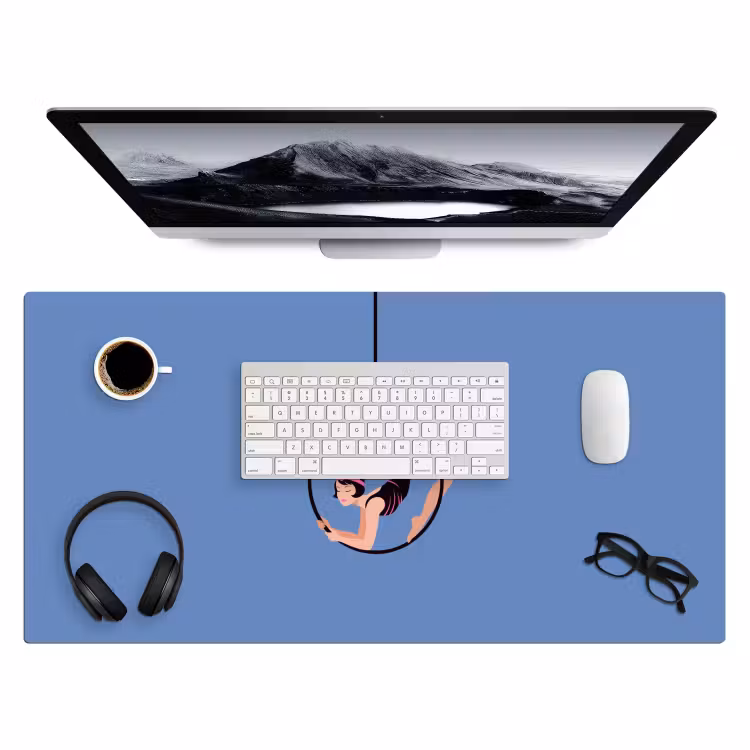 Bureau onderlegger - Vrouw - Aerial hoop - Art deco - Illustratie - Blauw — 4
