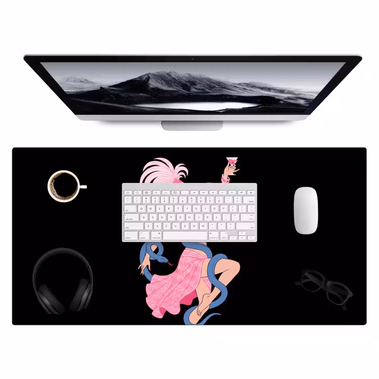 Bureau onderlegger - Vrouw - Danseres - Slangen - Art Deco - Roze — 4