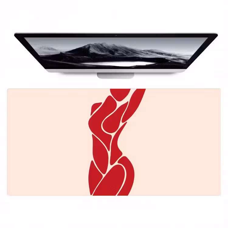 Bureau onderlegger - Vrouw - Figuur - Abstract - Modern - Rood — 1