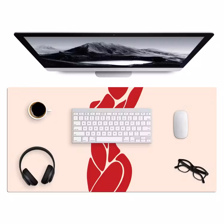 Bureau onderlegger - Vrouw - Figuur - Abstract - Modern - Rood — 4