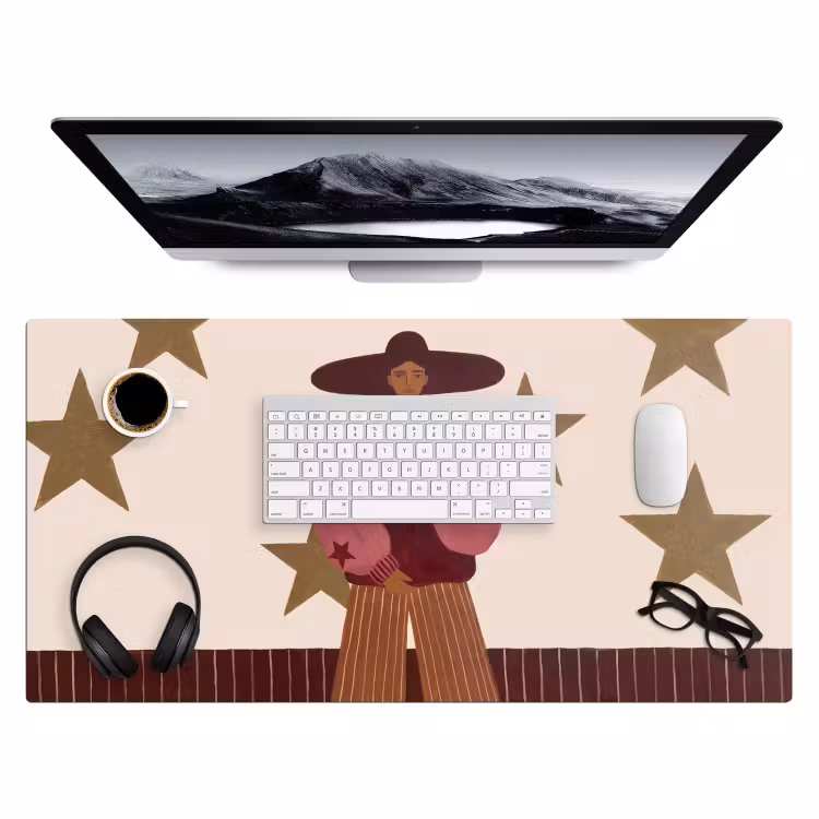 Bureau onderlegger - Vrouw - Hoed - Abstract - Modern - Portret — 4