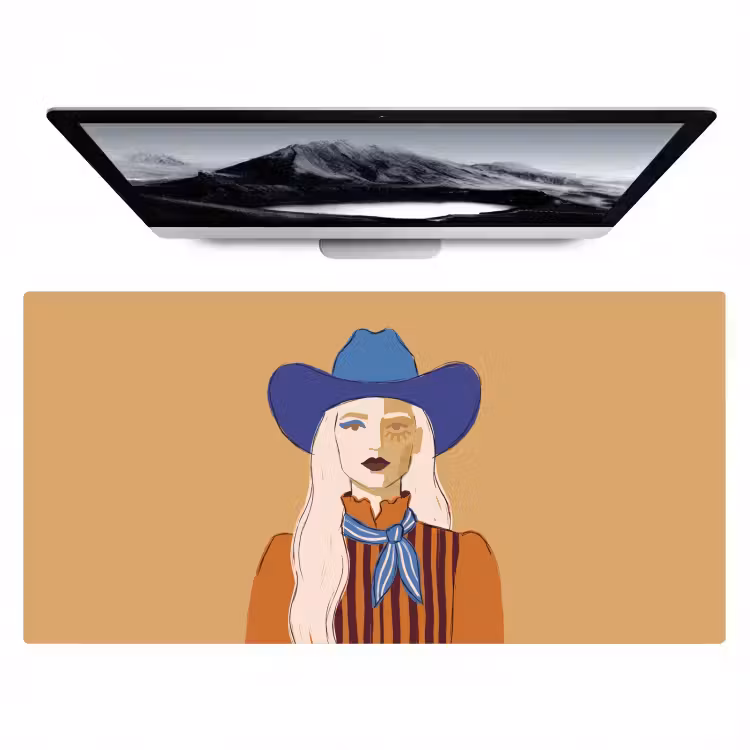 Bureau onderlegger - Vrouw - Portret - Abstract - Kleurrijk - Modern — 1