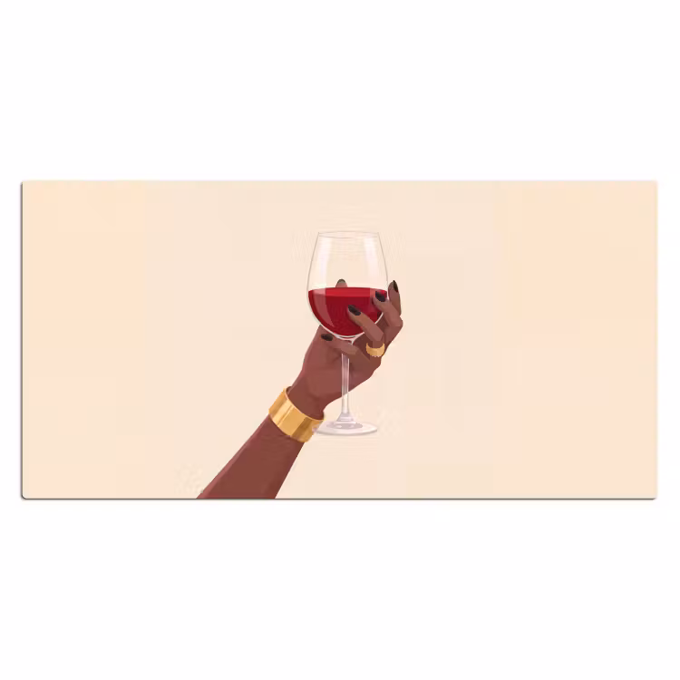 Bureau onderlegger - Vrouw - Wijn - Glas - Illustratie - Rood — 2