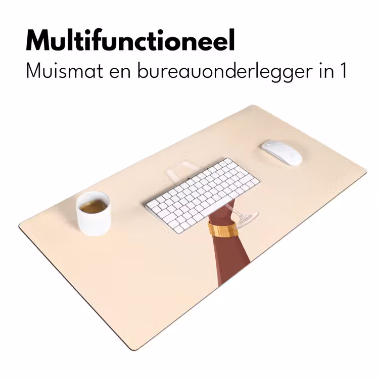 Bureau onderlegger - Vrouw - Wijn - Glas - Illustratie - Rood — 7