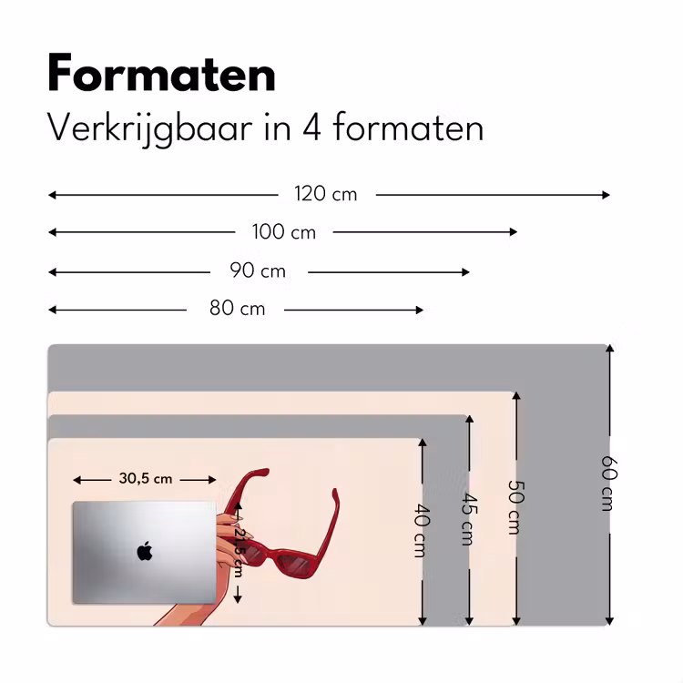 Bureau onderlegger - Vrouw - Zonnebril - Mode - Rood - Illustratie — 8