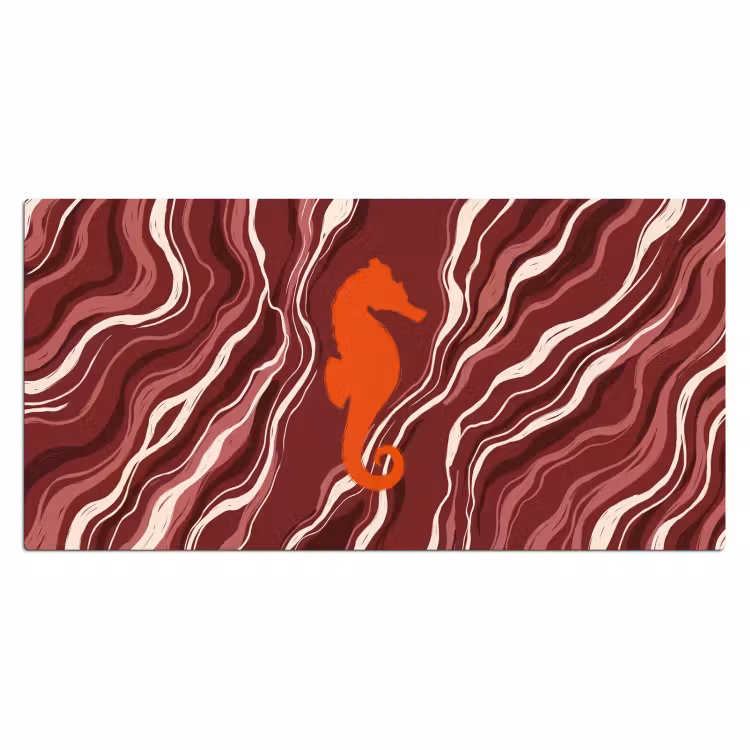 Bureau onderlegger - Zeepaardje - Golven - Zeeleven - Abstract - Oranje — 2