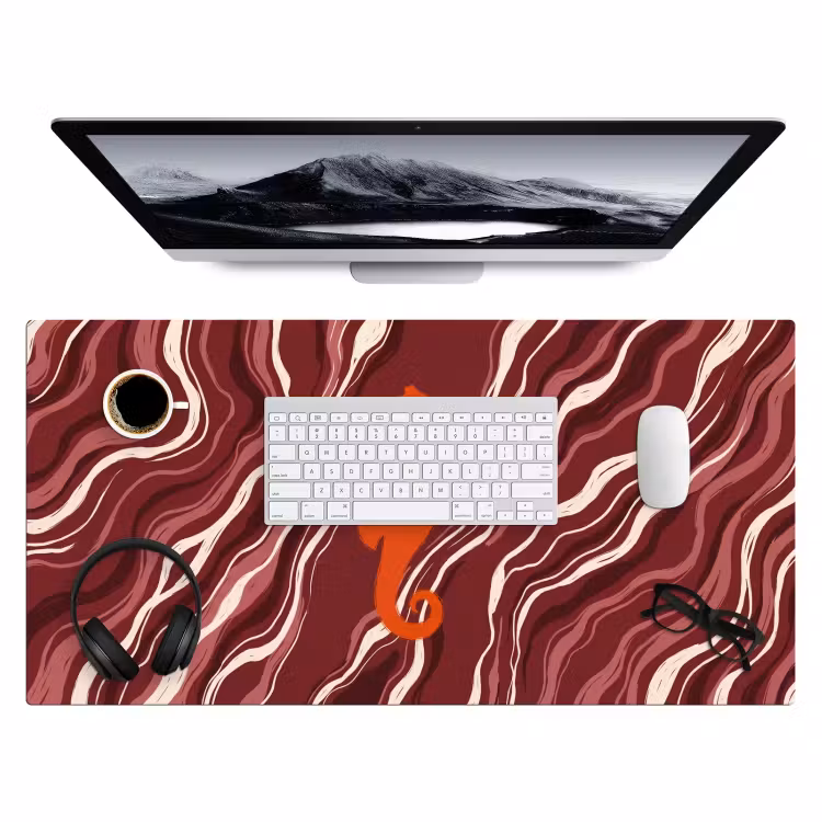 Bureau onderlegger - Zeepaardje - Golven - Zeeleven - Abstract - Oranje — 4