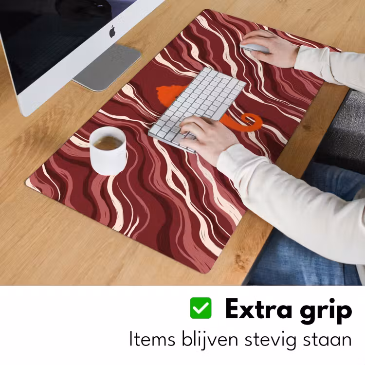 Bureau onderlegger - Zeepaardje - Golven - Zeeleven - Abstract - Oranje — 6