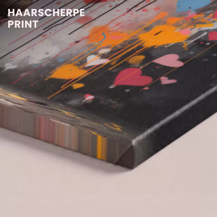 Canvas schilderij - Meisje - Hart - Graffiti - Kunst - Kleuren - Rood — 5
