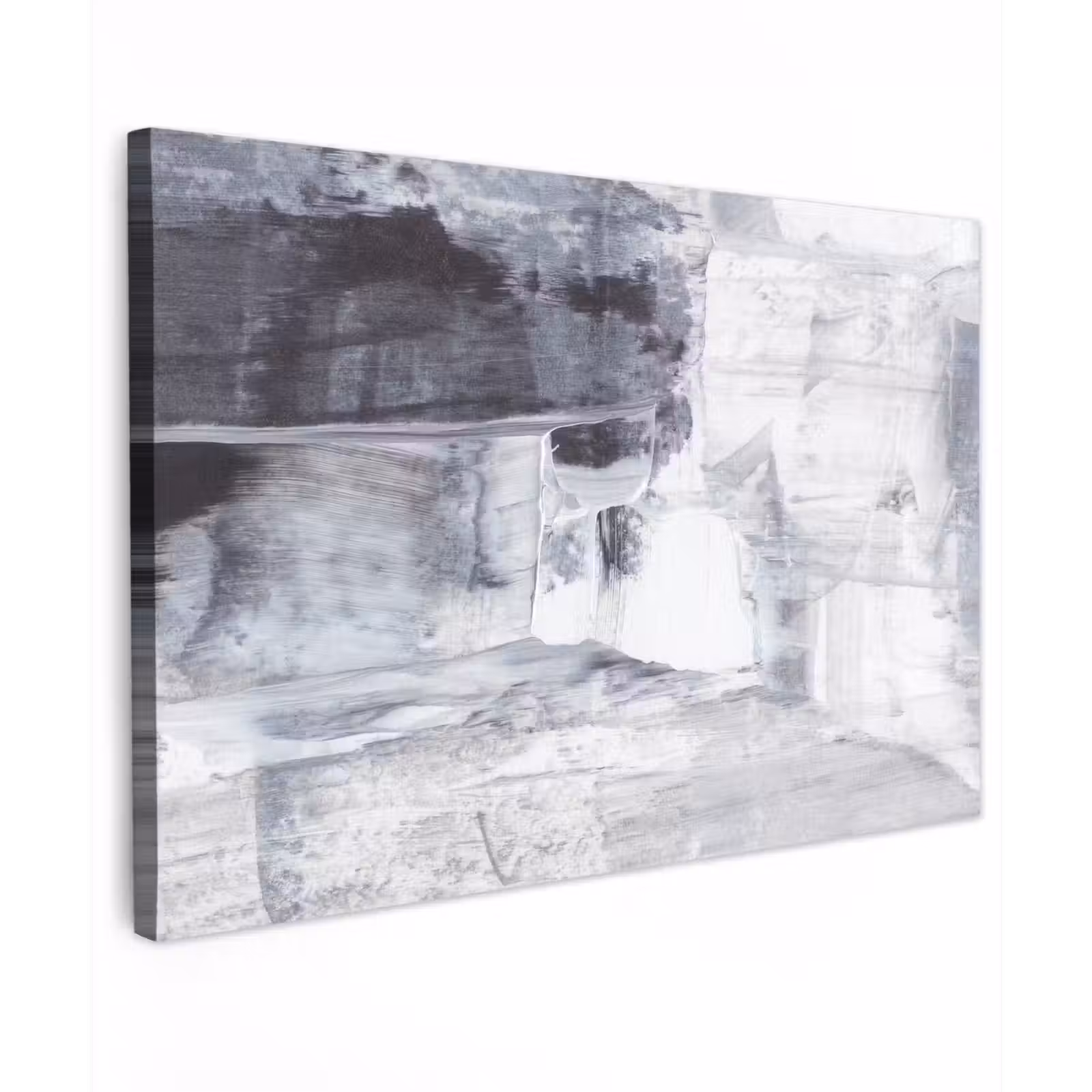 Canvas schilderij - Kunst - Verf - Wit - Zwart - Grijs — 1