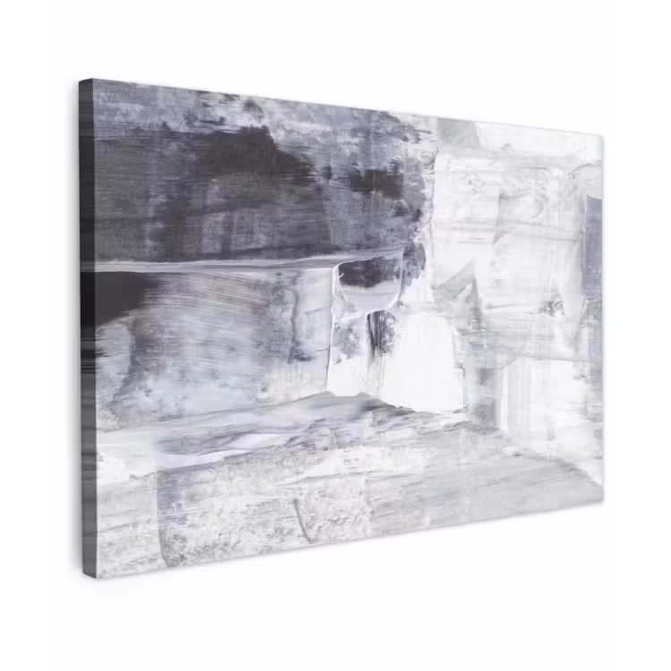 Canvas schilderij - Kunst - Verf - Wit - Zwart - Grijs — 1