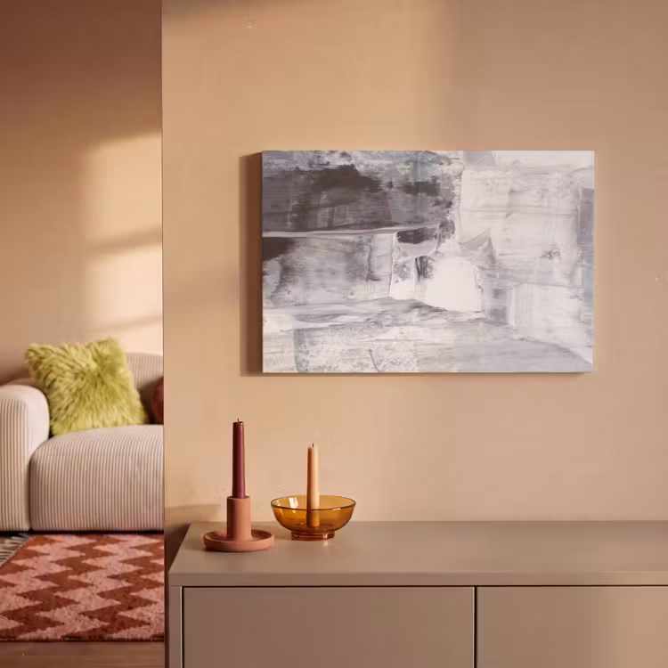 Canvas schilderij - Kunst - Verf - Wit - Zwart - Grijs — 2