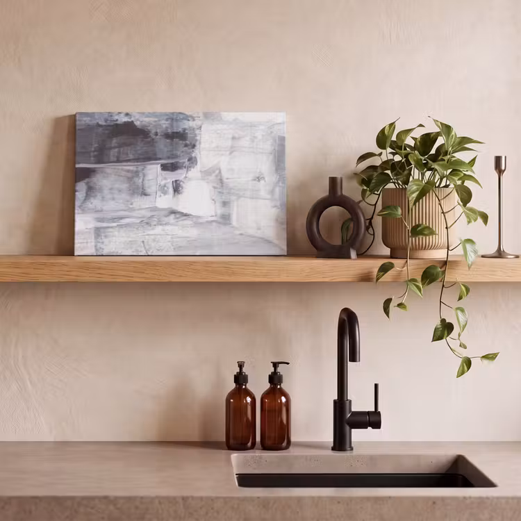 Canvas schilderij - Kunst - Verf - Wit - Zwart - Grijs — 4