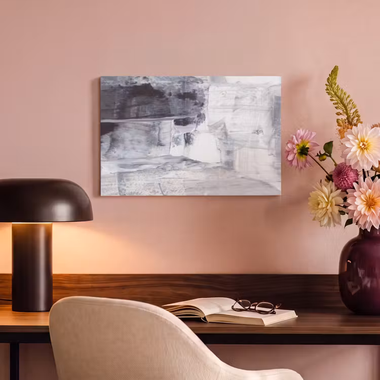 Canvas schilderij - Kunst - Verf - Wit - Zwart - Grijs — 6
