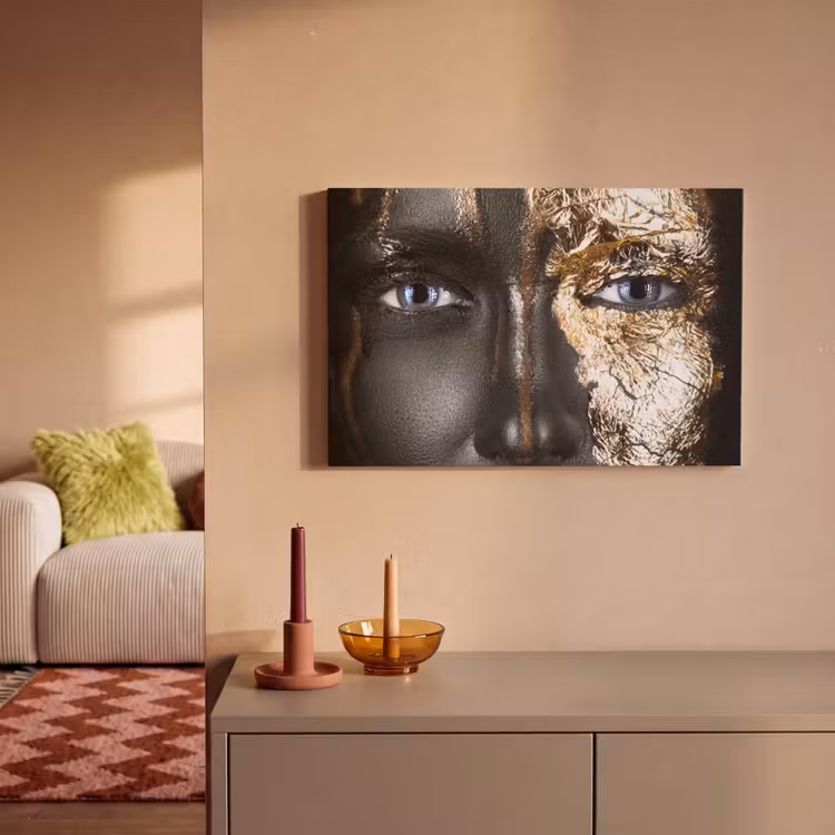 Canvas schilderij - Vrouw - Bladgoud - Zwart - Goud - Luxe — 2