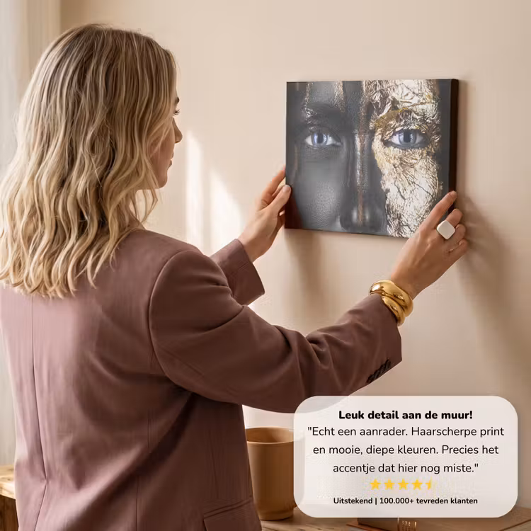 Canvas schilderij - Vrouw - Bladgoud - Zwart - Goud - Luxe — 3