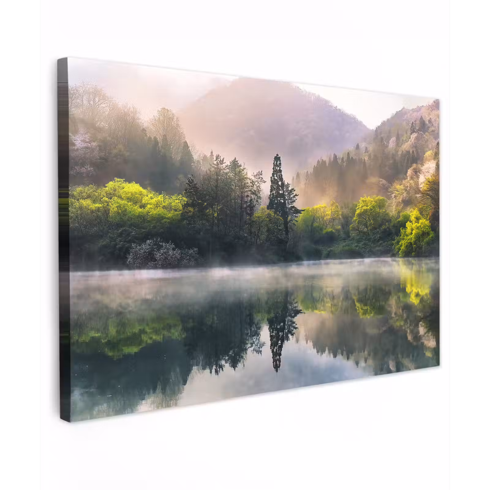 Canvas schilderij - Natuur - Bomen - Bergen - Meer - Water — 1