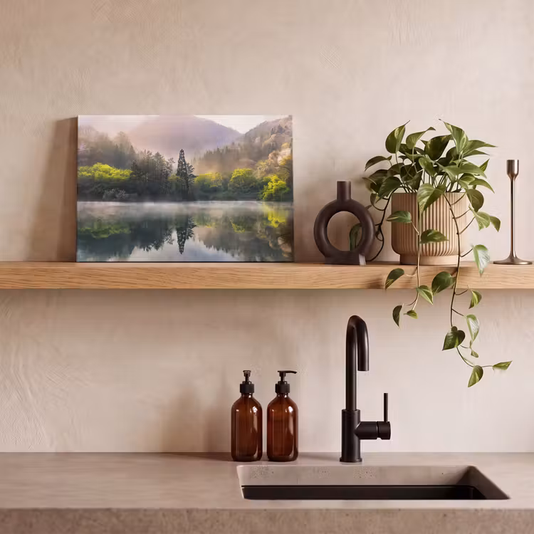 Canvas schilderij - Natuur - Bomen - Bergen - Meer - Water — 4