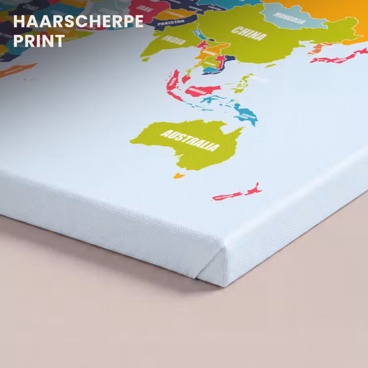 Canvas schilderij - Wereldkaart - Kleuren - Letters - Kinderen - Jongens - Meisjes — 5