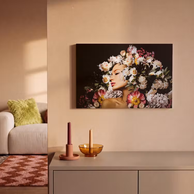 Canvas schilderij - Vrouwen - Bloemen - Rozen - Portret — 2