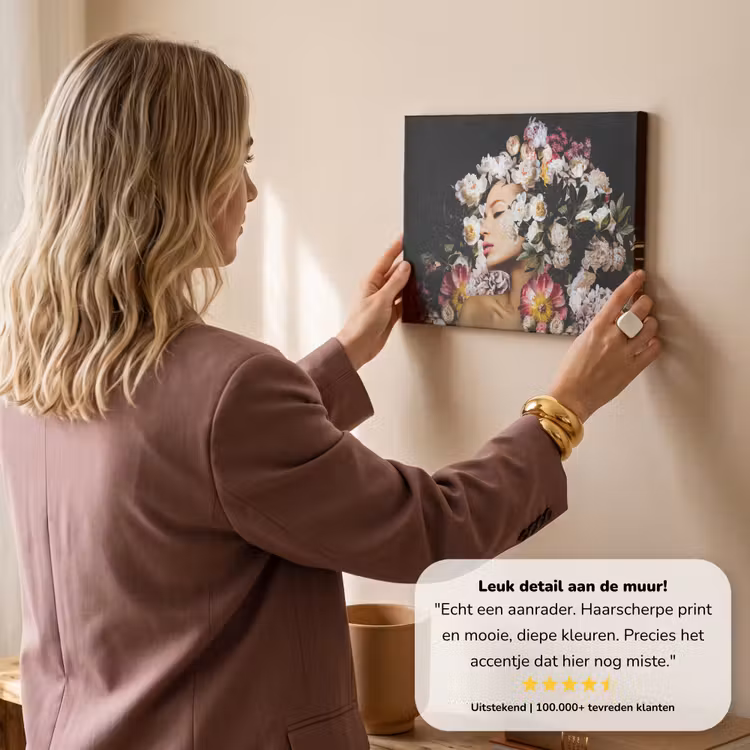 Canvas schilderij - Vrouwen - Bloemen - Rozen - Portret — 3