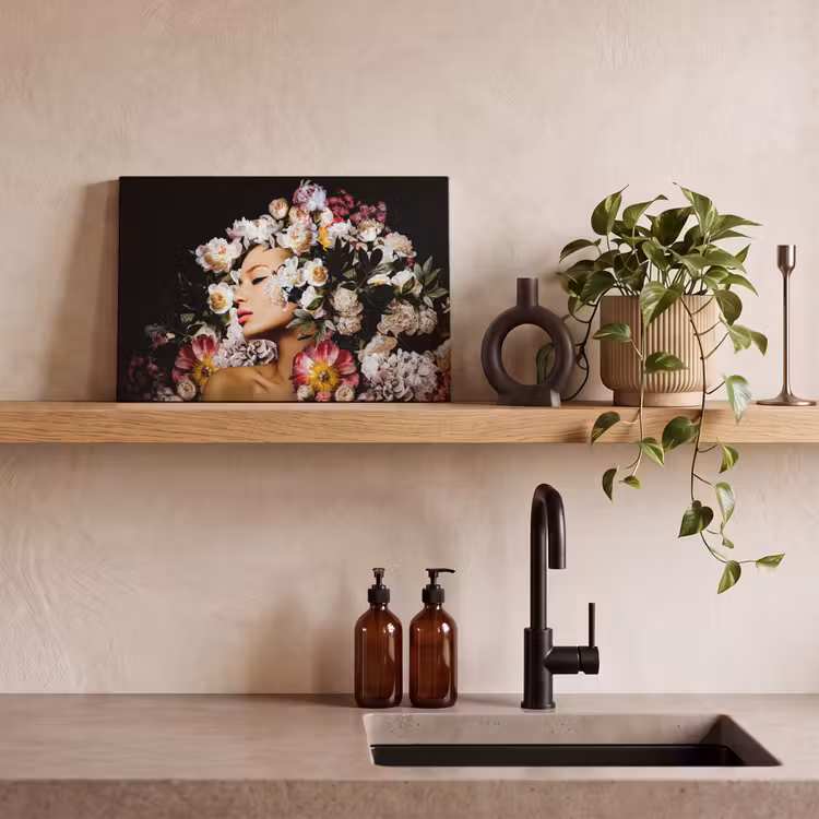 Canvas schilderij - Vrouwen - Bloemen - Rozen - Portret — 4