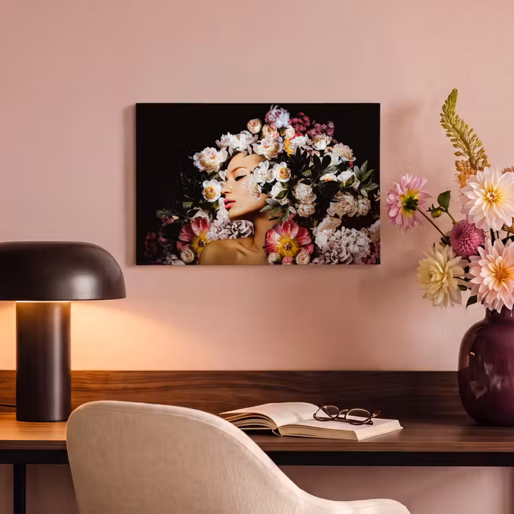 Canvas schilderij - Vrouwen - Bloemen - Rozen - Portret — 6