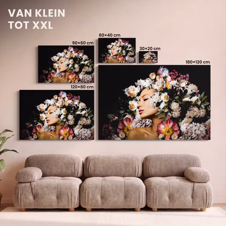 Canvas schilderij - Vrouwen - Bloemen - Rozen - Portret — 8