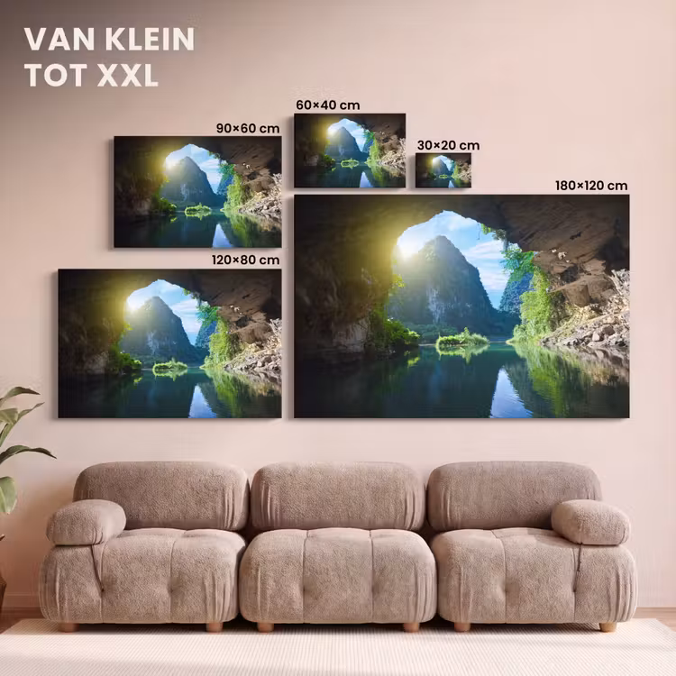 Canvas schilderij - Water - Grot - Zon - Natuur - Planten — 7