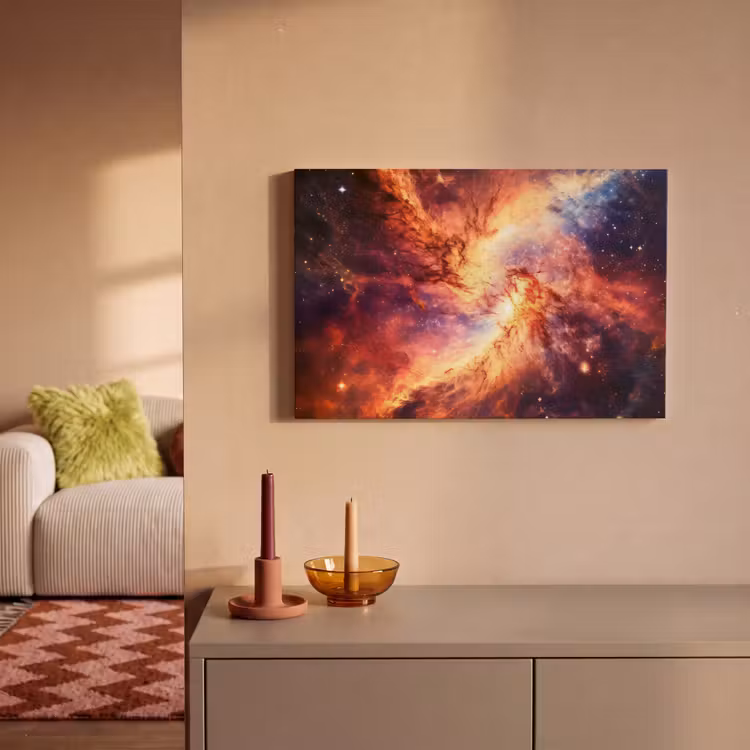 Canvas schilderij - Neon - Sterrenhemel - Ruimte - Kleurrijk — 2