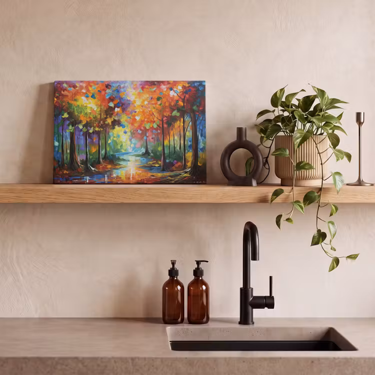 Canvas schilderij - Landschap - Bos - Kleuren - Natuur — 4