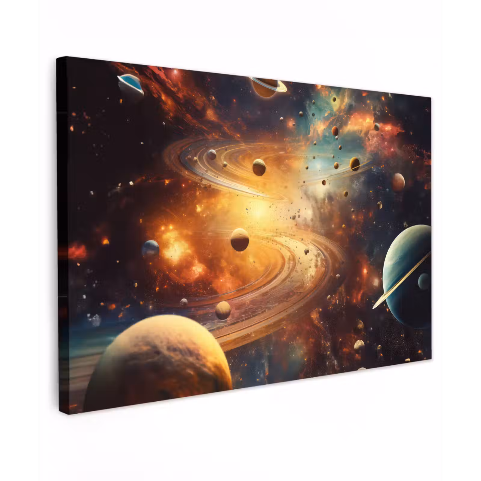 Canvas schilderij - Melkweg - Ruimte - Neon - Planeten — 1