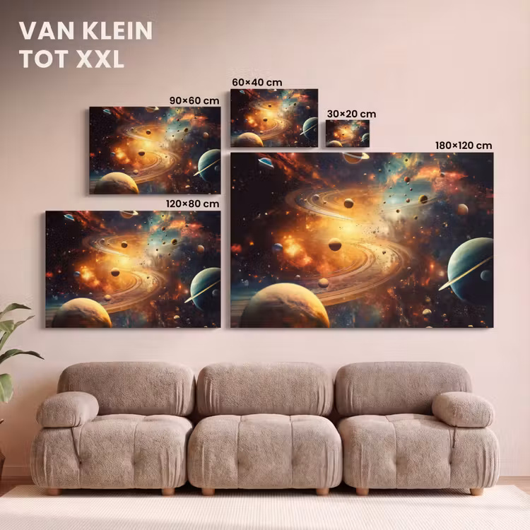 Canvas schilderij - Melkweg - Ruimte - Neon - Planeten — 7