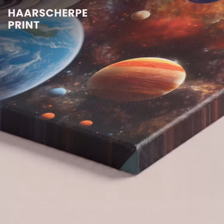 Canvas schilderij - Planeten - Heelal - Neon - Ruimte — 5